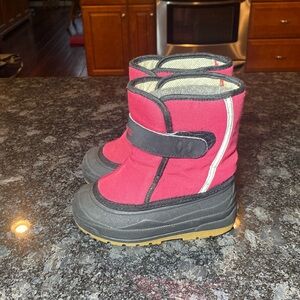 LL Bean Pink Insulated Winter Snow Boots Girls Toddler Size 9